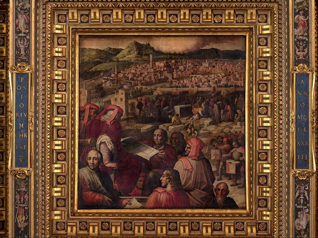 Arnolfo mostra il piano per allargare Firenze - Palazzo Vecchio, Firenze